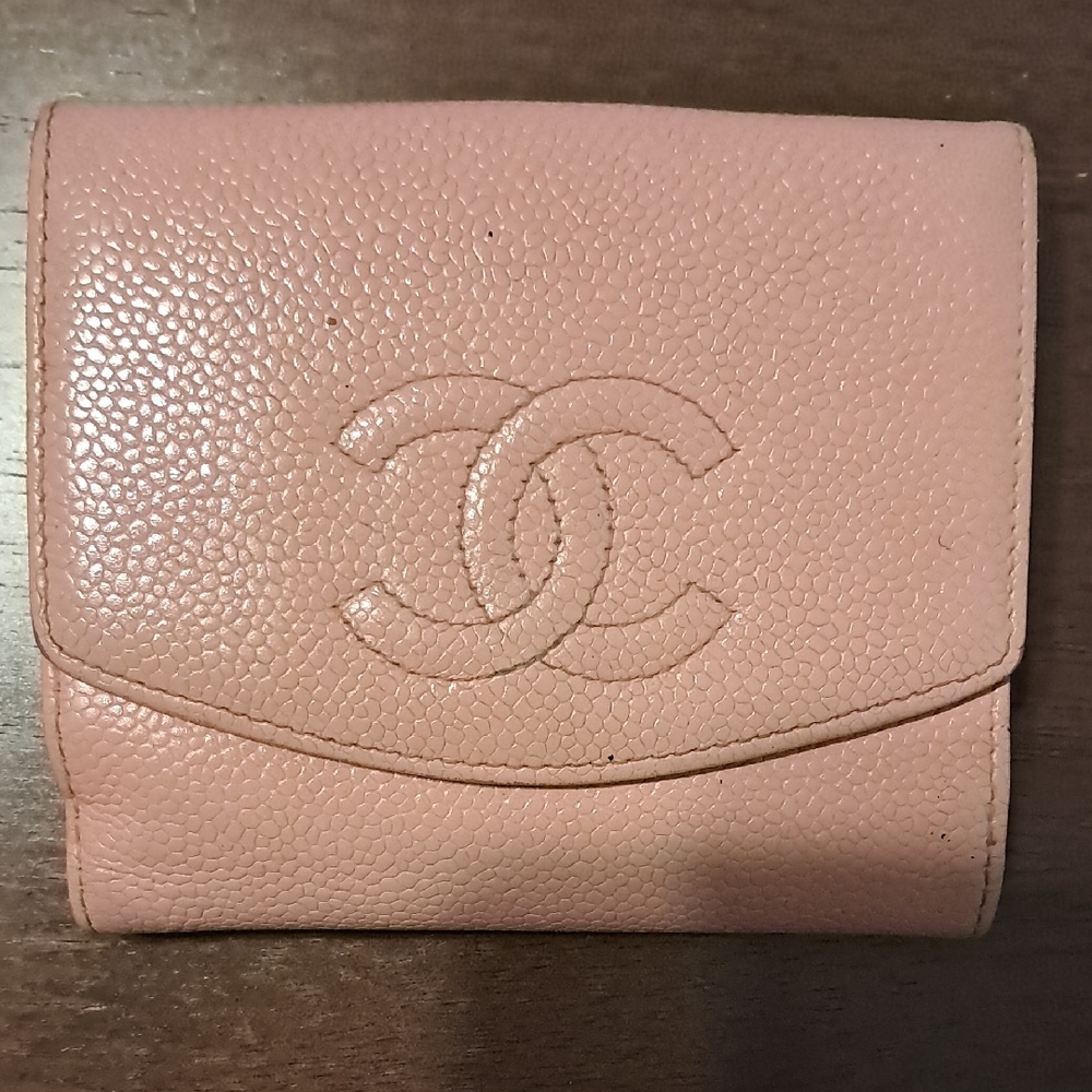 CHANEL Pink Quilted Leather Wallet
